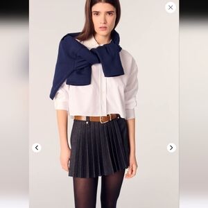 NWT Classic Black Pleated Denim Skirt